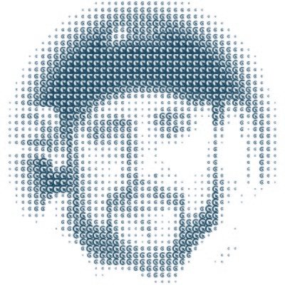 Portrait of a Clickwise team member, drawn in Clickwise logo marks